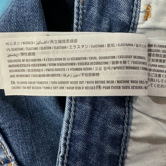 Hollister SZ 11R Hi-Rise Super Skinny Jeans Distressed Stretch Chewed Hems Blue - Picture 10 of 11